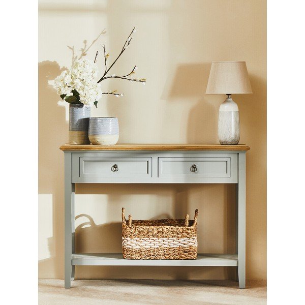 Masă consolă gri din lemn de paulownia 34,5x99 cm Henley – Premier Housewares-image-3