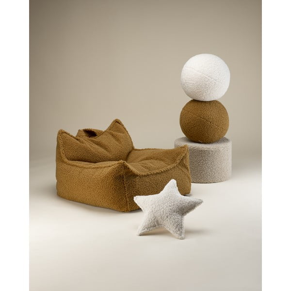 Fotoliu puf pentru copii maro cu tapițerie din țesătură bouclé Chair – Wigiwama-image-4