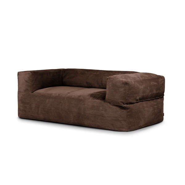Fotoliu bean bag maro închis cu tapițerie din catifea reiată Sofa MooG – SLOWDOWN