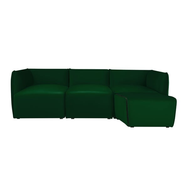 Canapea modulară cu 3 locuri și șezlong Norrsken Ebbe, verde