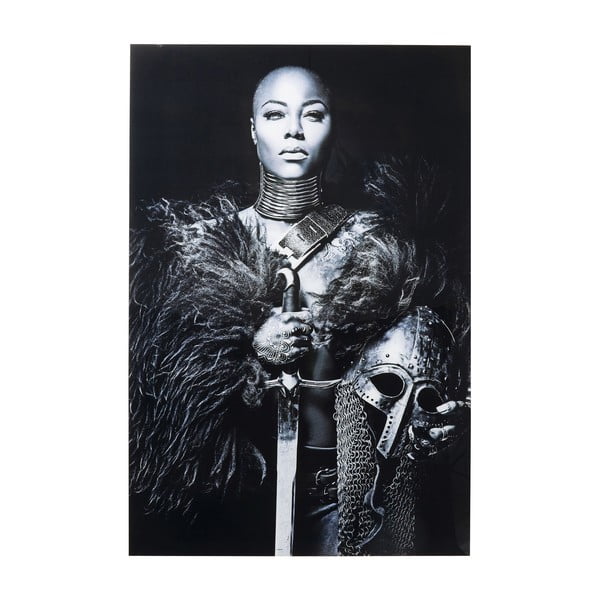 Tablou Kare Design Lady Knight, 150 x 100 cm, alb - negru