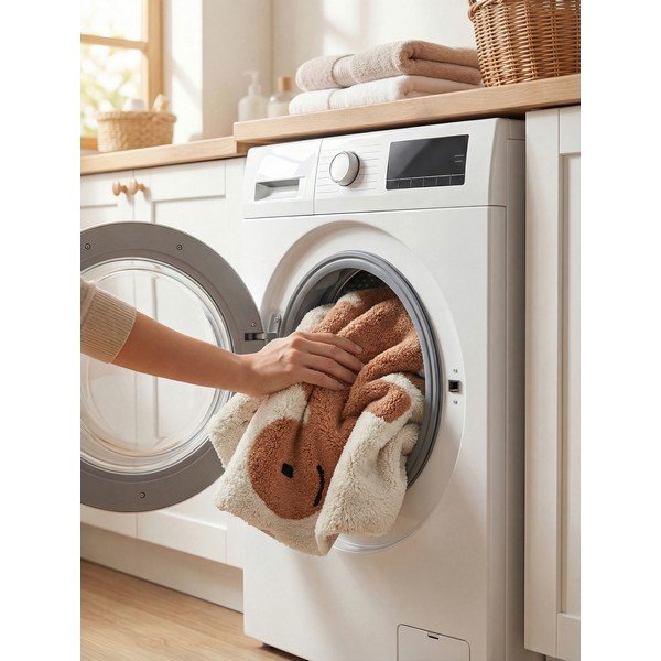 Covor pentru copii portocaliu/crem lavabil/țesut manual din bumbac 140x200 cm Snuggle Doro – Hanse Home-image-3