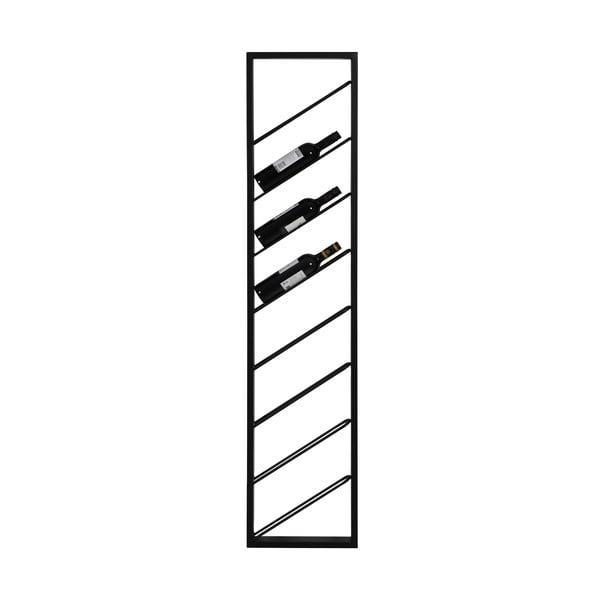 Raft pentru sticle de vin negru pentru perete din metal număr de sticle 8 36x160x6 cm Malbeo – Light & Living