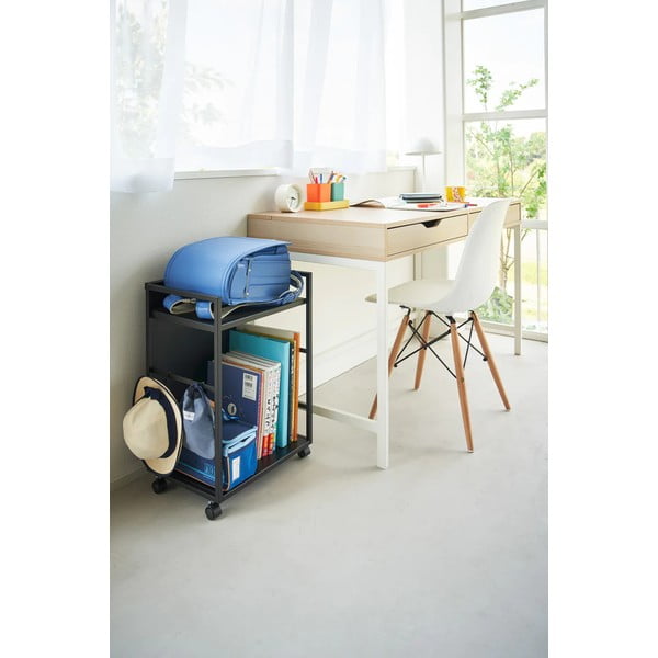 Etajeră pe roți neagră din metal 42x60 cm Tower – YAMAZAKI-image-2