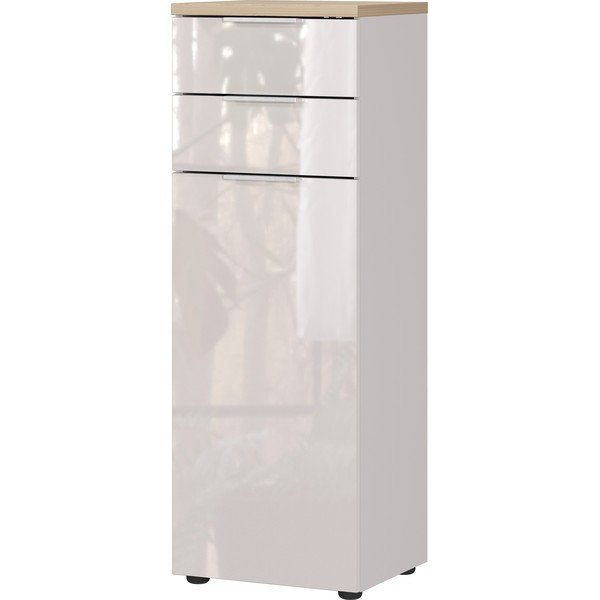 Dulap de baie crem înalt/îngust cu aspect lucios 39x112 cm Tavira – Germania-image-2