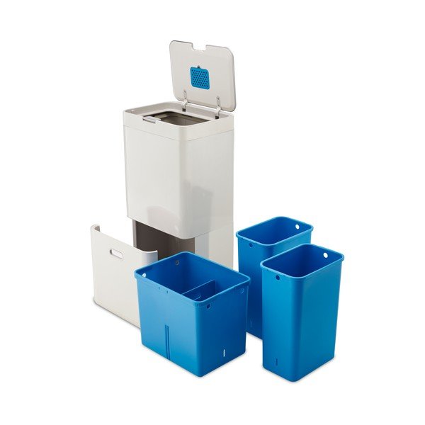 Coș deșeuri reciclabile Joseph Joseph IntelligentWaste Totem 58, alb-image-1