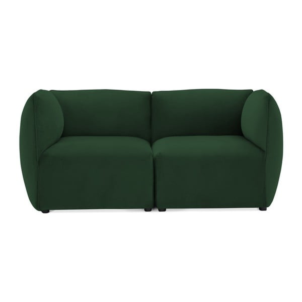 Canapea modulară cu 2 locuri Vivonita Velvet Cube, verde smarald