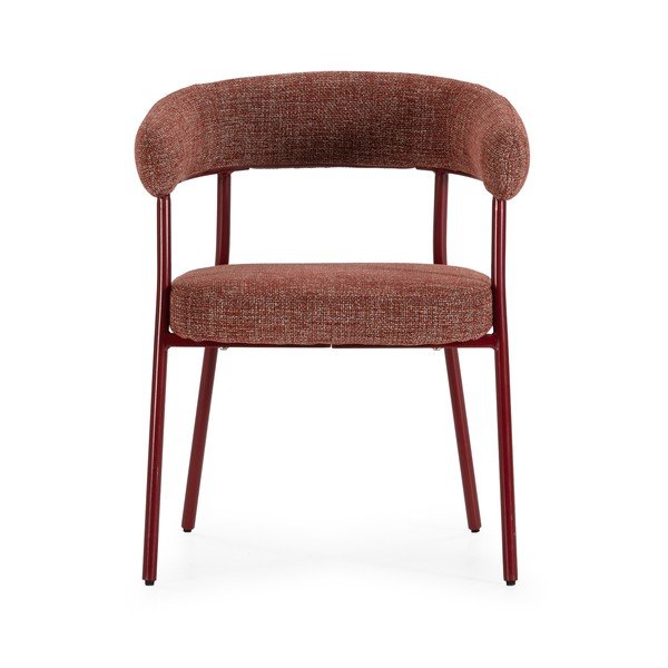 Set de scaune de sufragerie teracotă cu cotiere 2 buc. tapițat Yuri – MOME-image-4