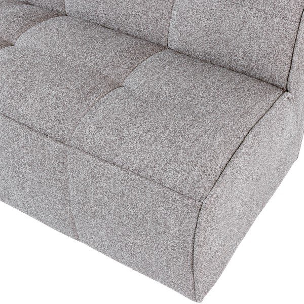Bancă gri deschis capitonată cu tapițerie din țesătură bouclé Cluster – vtwonen-image-4