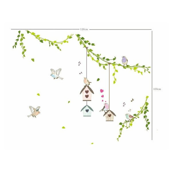 Set autocolante Ambiance Birds cages in the Forest-image-1