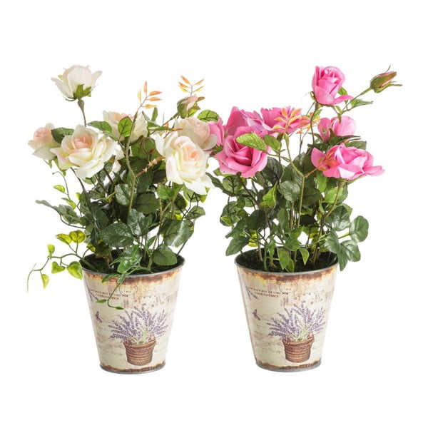 Set 2 flori decorative în ghiveci Unimasa Artificial