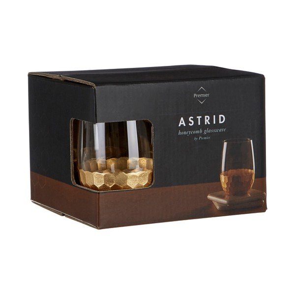 Set 4 pahare cu detalii aurii Premier Housewares Astrid, 240 ml-image-4