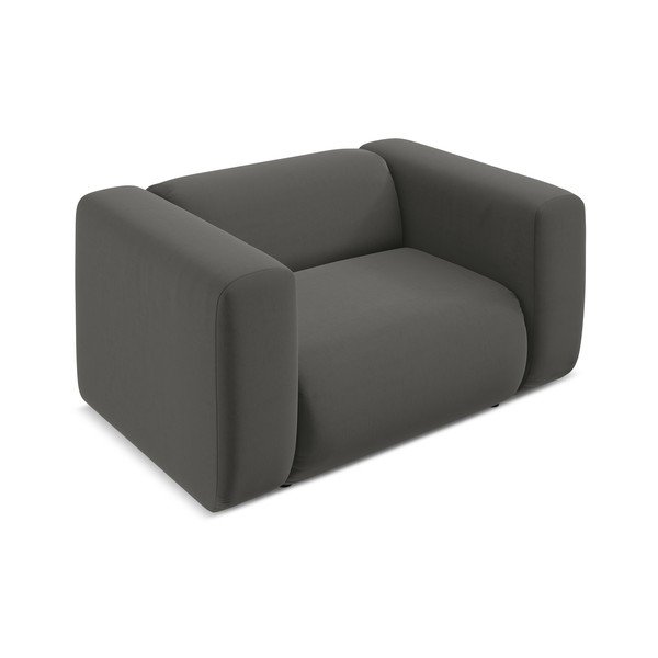 Fotoliu gri cu tapițerie din catifea Ekahi – Makamii-image-3