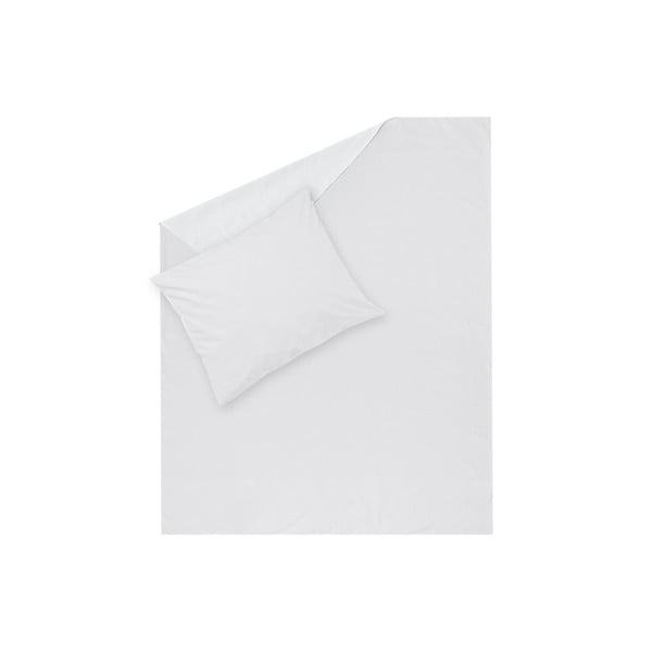 Lenjerie de pat Hawke&Thorn Parker Simple, 150 x 200 cm + față de pernă 50 x 60 cm, alb