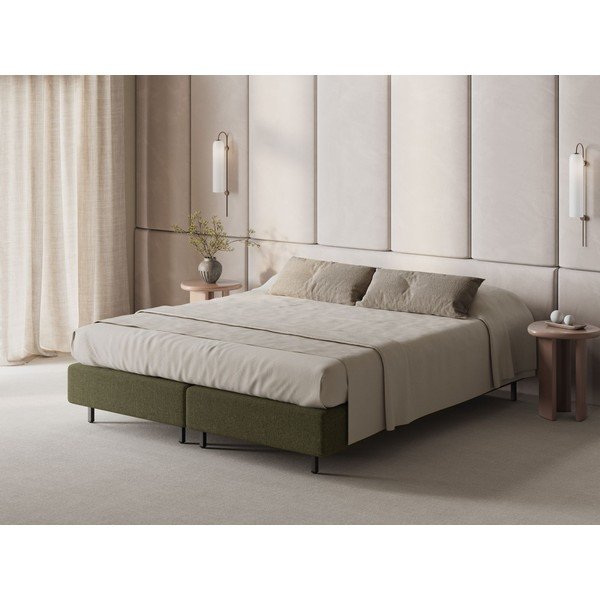 Pat verde tapițat fără tăblie 90x200 cm Whale – Micadoni -image-1