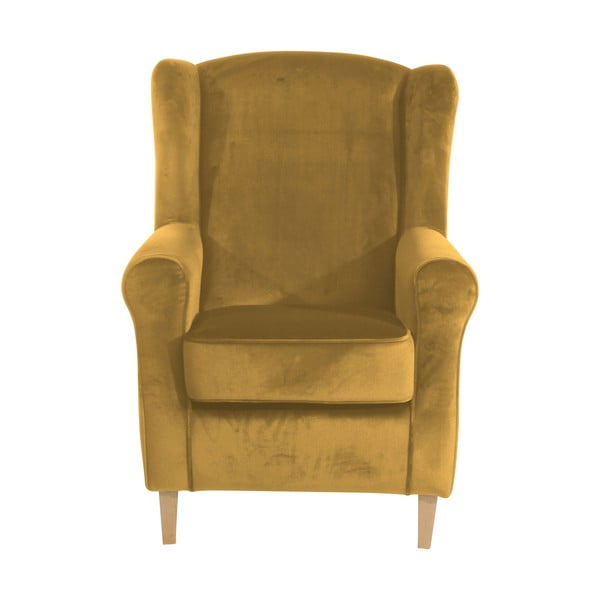 Fotoliu Max Winzer Lorris Velour Corn, galben muștar-image-2