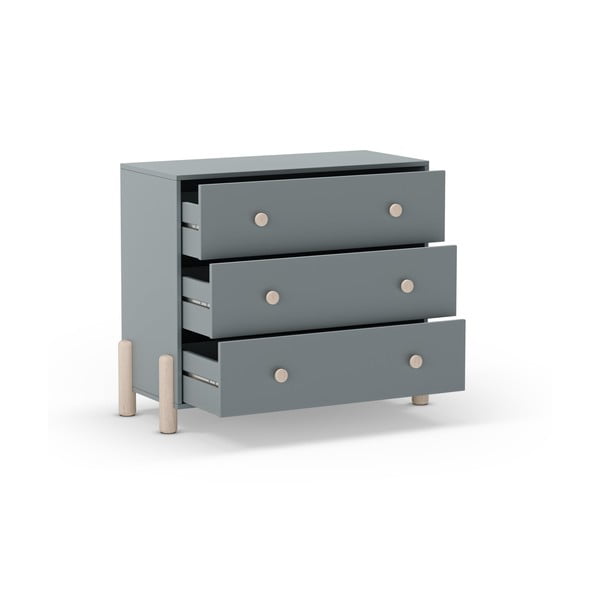 Comodă de copii verde prăfuit din lemn de pin 90x80x40 cm Enola – Marckeric-image-3