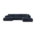 Colțar albastru închis extensibil/cu spațiu de depozitare (cu colț pe partea dreaptă/în formă de "U") Fuji – Bobochic Paris