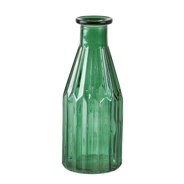 Vază din sticlă KJ Collection Bottle, ⌀ 8 cm, verde