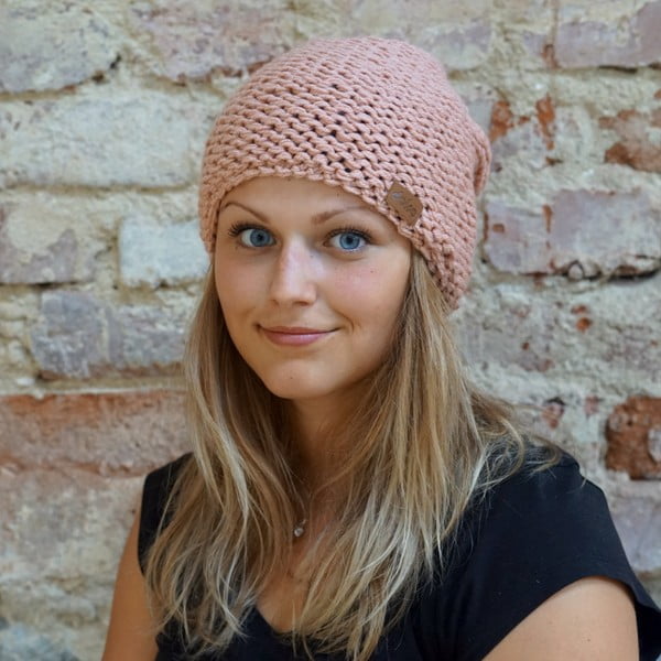 Căciulă tricotată manual DOKE Peach-image-1