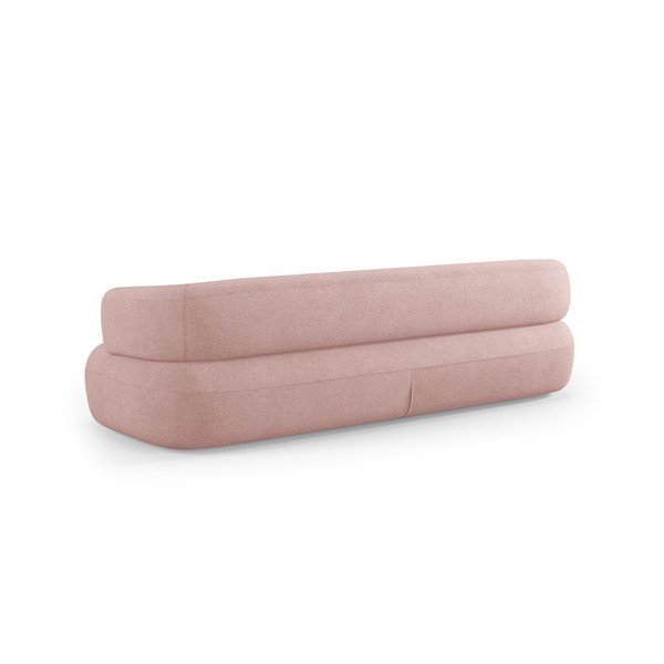 Canapea roz-deschis cu tapițerie din țesătură bouclé 226 cm Jenny – Micadoni -image-3