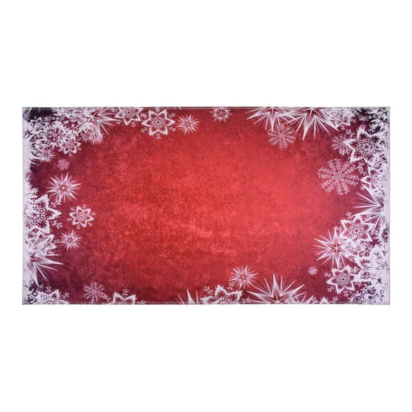 Covor Vitaus Snowflakes, 50 x 80 cm, roșu-alb