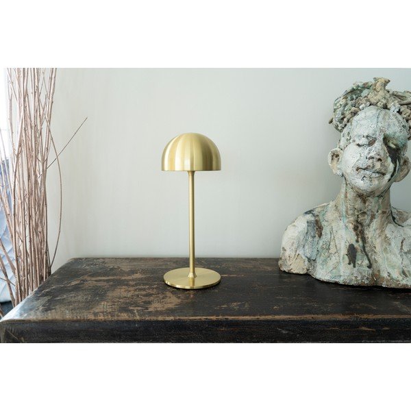 Veioză alămie LED cu control prin telecomandă cu abajur din metal (înălțime 30 cm) Tim – Sirius-image-2