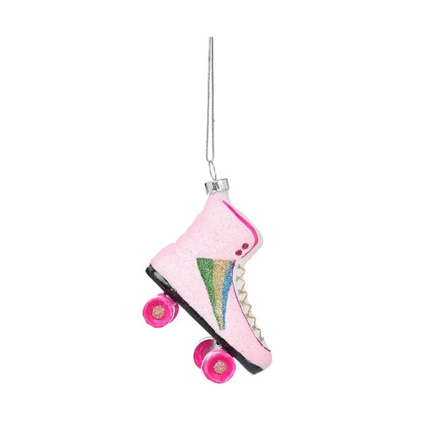 Ornament de Crăciun lucrat manual din sticlă 8 cm Retro Rollerskate – Sass & Belle