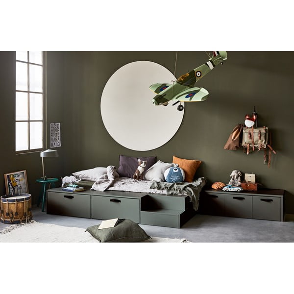 Dulap pentru copii verde-gri din lemn   de pin 120x36 cm Stage – vtwonen-image-1