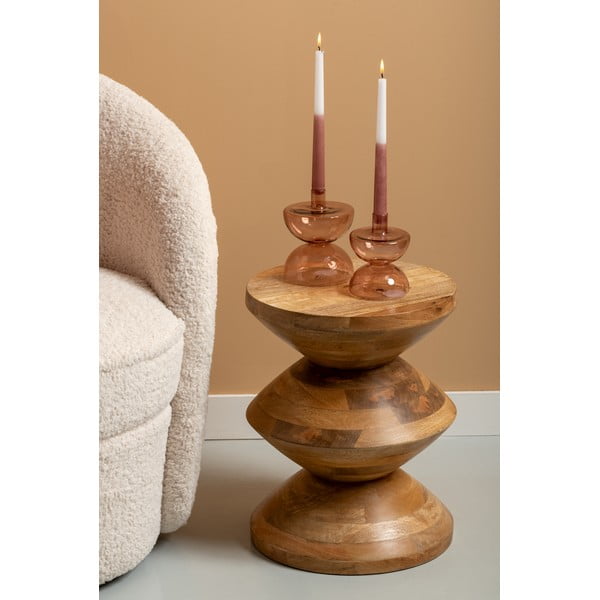 Măsuță auxiliară rotundă din lemn masiv de mango ø 35 cm  Totem  – Leitmotiv-image-2