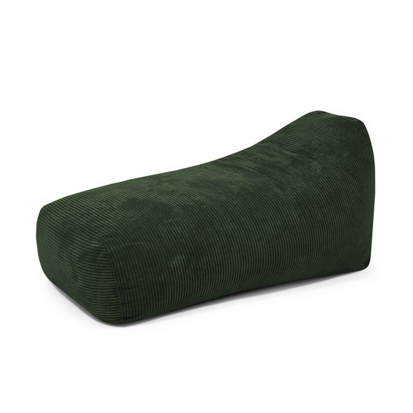 Fotoliu bean bag verde cu tapițerie din catifea reiată Snug Long 140 – SLOWDOWN