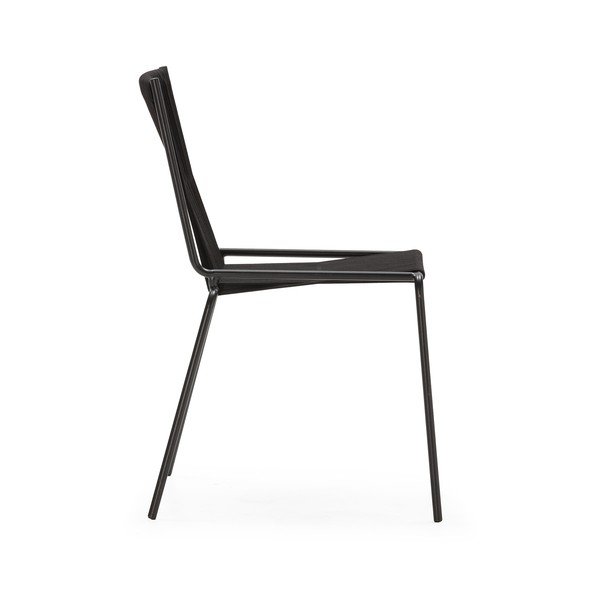 Scaune de dining negre stivuibile 2 buc. din metal Emily – Marckeric-image-4