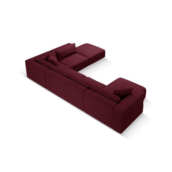 Colțar burgundy (cu colț pe partea dreaptă/în formă de "U") Esther – Milo Casa-image-3