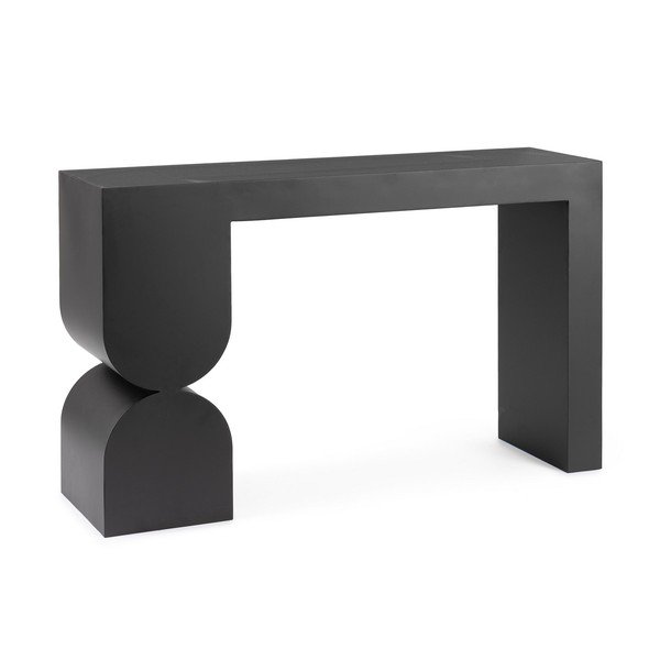 Masă consolă neagră cu blat din sticlă 32x120 cm Archie – Bizzotto