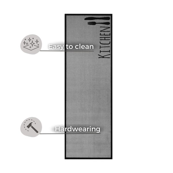Covor de bucătărie / traversă Zala Living Cook & Clean Cutlery, 50 x 150 cm, gri-image-3