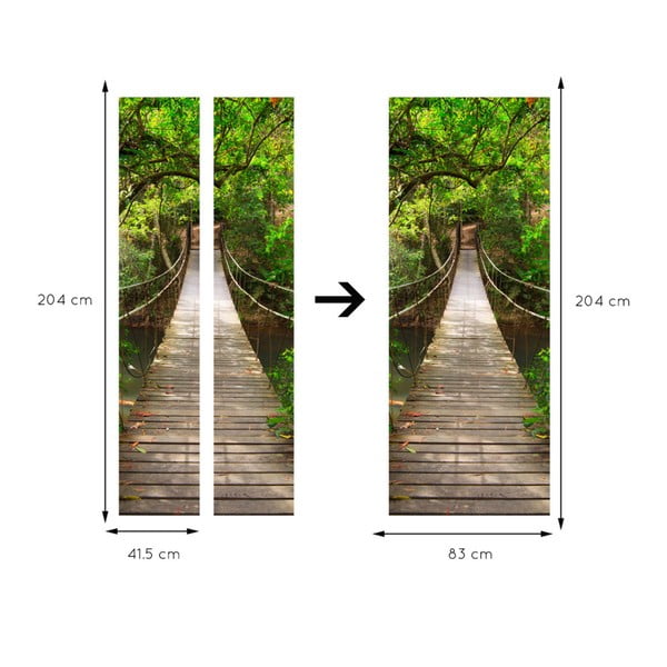 Autocolant adeziv pentru ușă Ambiance Suspension Bridge, 83 x 204 cm-image-2