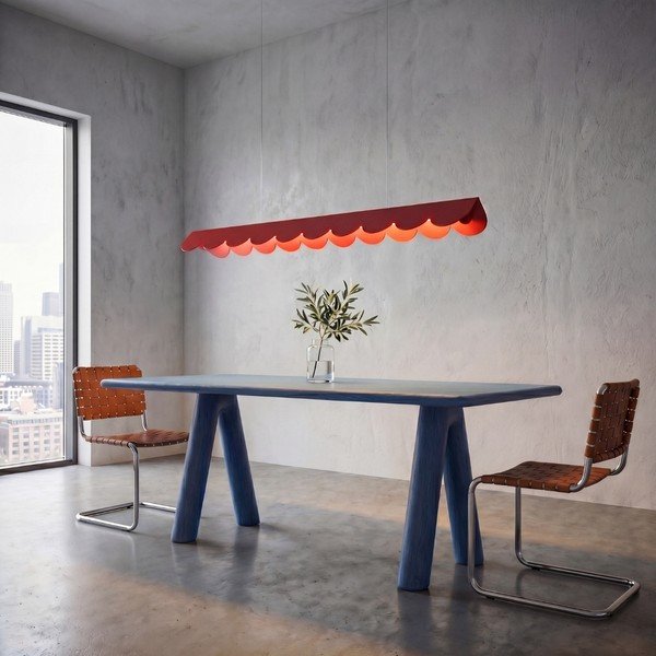Lustră roșie LED din aluminiu BISCUIT – Thoro-image-2