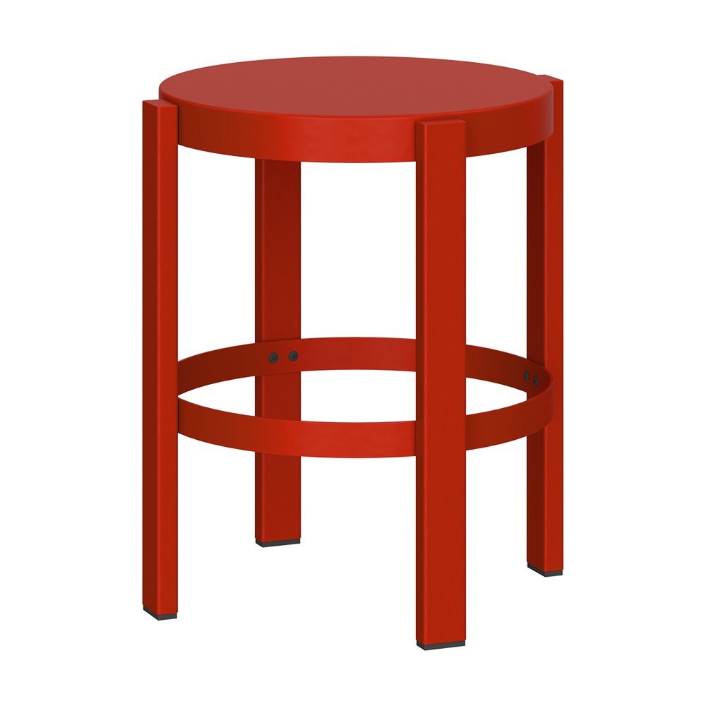 Scaun tip taburet roșu din oțel Doon – noo.ma