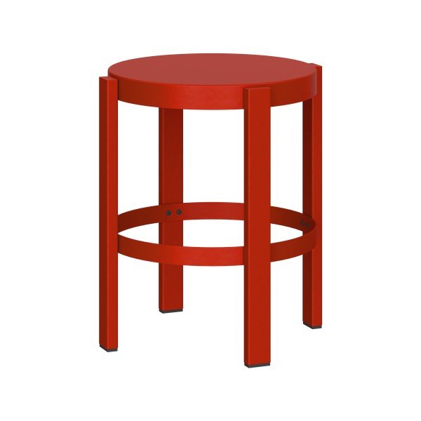 Scaun tip taburet roșu din oțel Doon – noo.ma