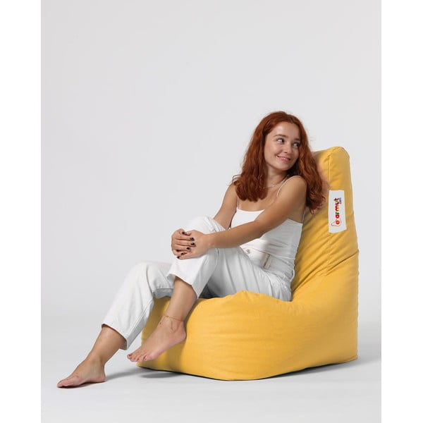 Fotoliu bean bag galben Diamond – Floriane Garden-image-1