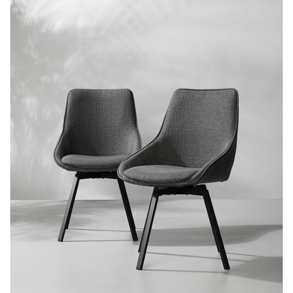 Scaun rotativ de birou gri închis Alison - Rowico-image-1