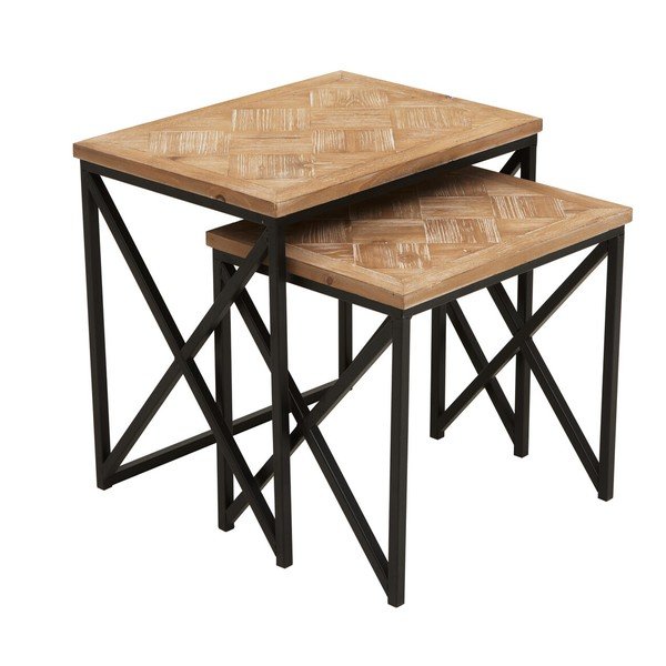 Măsuțe auxiliare 2 buc. din lemn de brad 38x51 cm Kickford – Premier Housewares