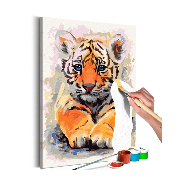 Set DIY pentru crearea unei picturi pe pânză Artgeist Baby Tiger, 60 x 40 cm
