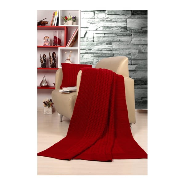 Set pătură și pernă Kate Louise Tricot Sultan, roșu