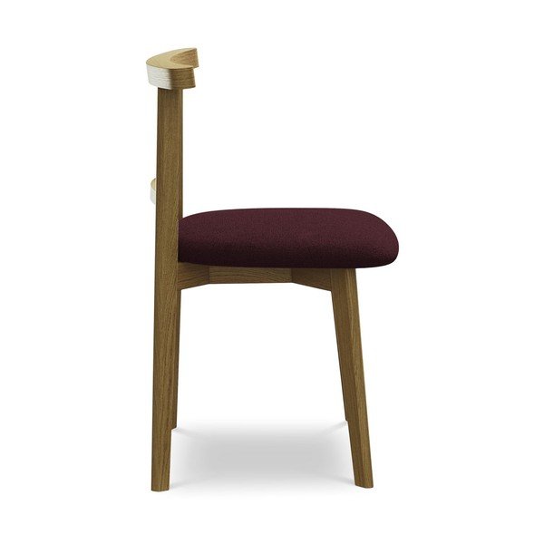 Scaun de dining burgundy din lemn masiv Ohelo – Makamii-image-2