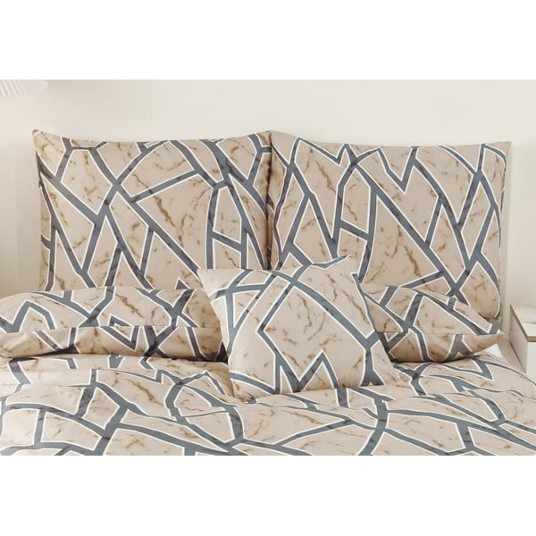 Lenjerie de pat maro deschis din microsatin pentru pat de o persoană cu 6 piese 140x200 cm Marco – My House-image-3