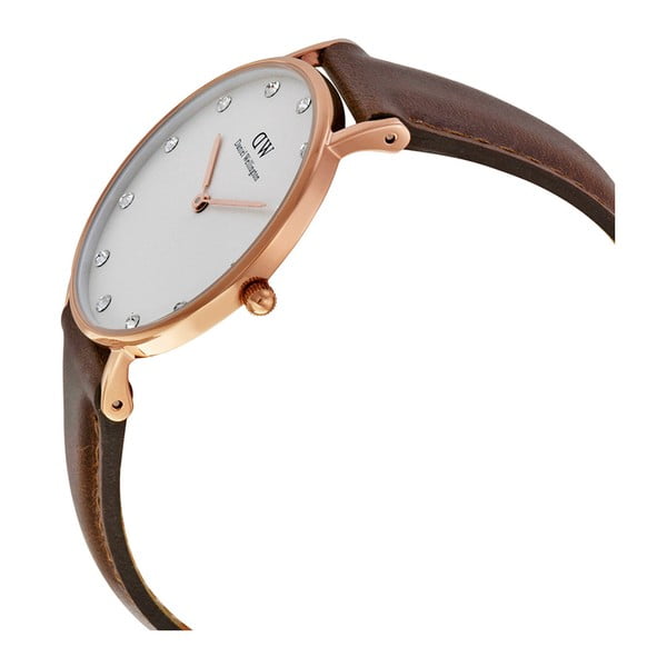 Ceas de damă Daniel Wellington St Mawes, ⌀ 34 mm, alb-roz auriu-image-2