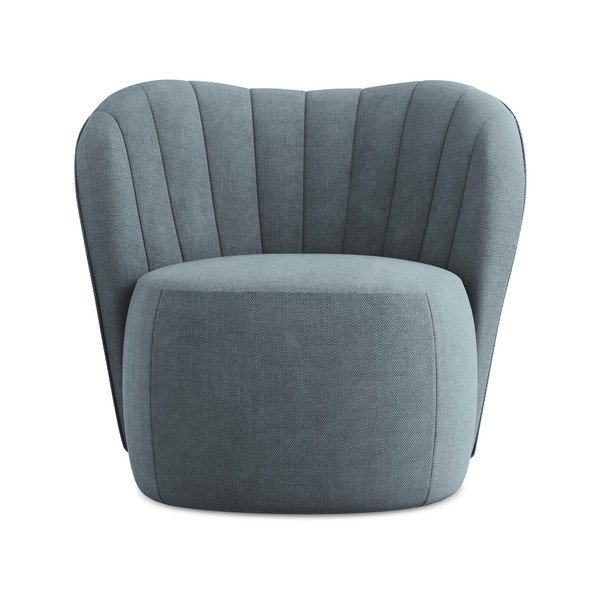 Fotoliu albastru cu tapițerie din chenille Keloa – Makamii-image-1