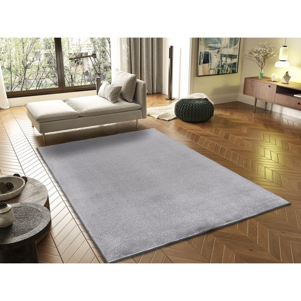 Covor gri din microfibră 80x150 cm Coraline Liso – Universal-image-1