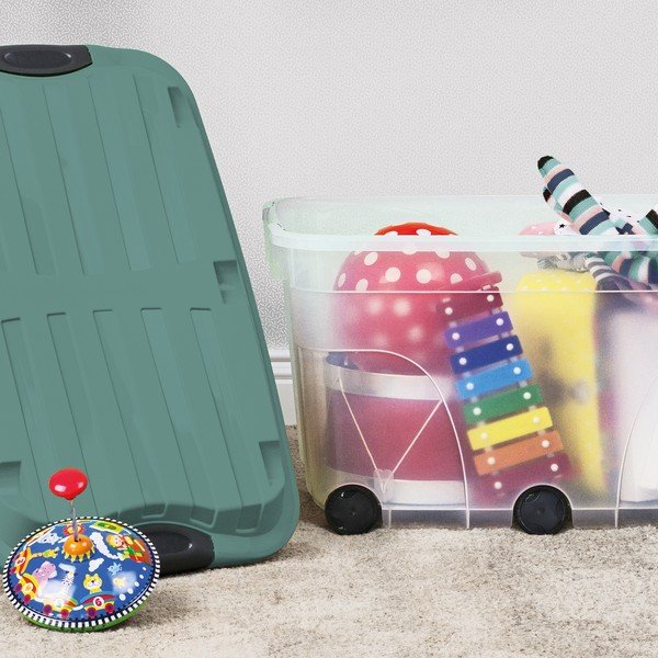 Cutie de depozitare din plastic cu capac Roller - Rotho-image-1